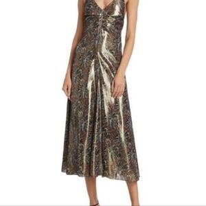 Tanya Taylor Metallic And Silk Meredith Dress (00)